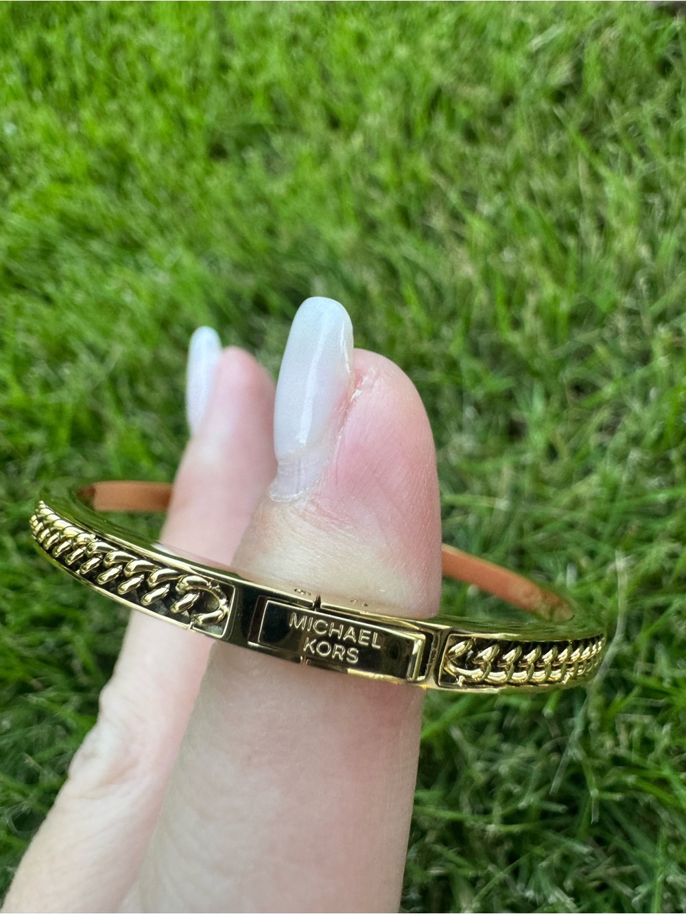Michael Kors Gold Chain-Detail Cuff Bracelet